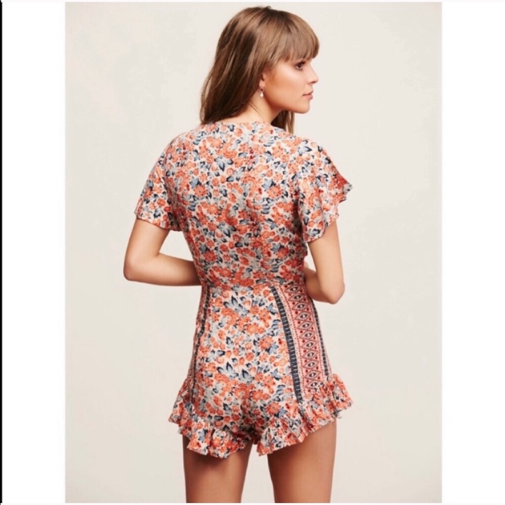 FREE PEOPLE Surf Date cutout romper copper rust - Picture 3 of 14